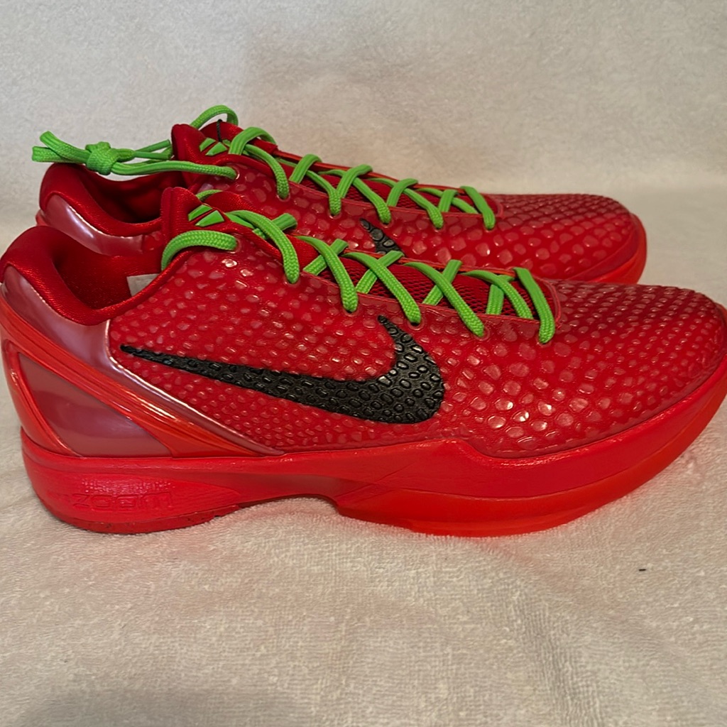 Nike Kobe Z6 Protro Reverse Grinch Size 10.5 Bright Crimson/ Black.